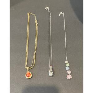 3 Avon President’s Club Gold and‎ Silver Tone Rhinestone 18-22 Inch Necklaces
